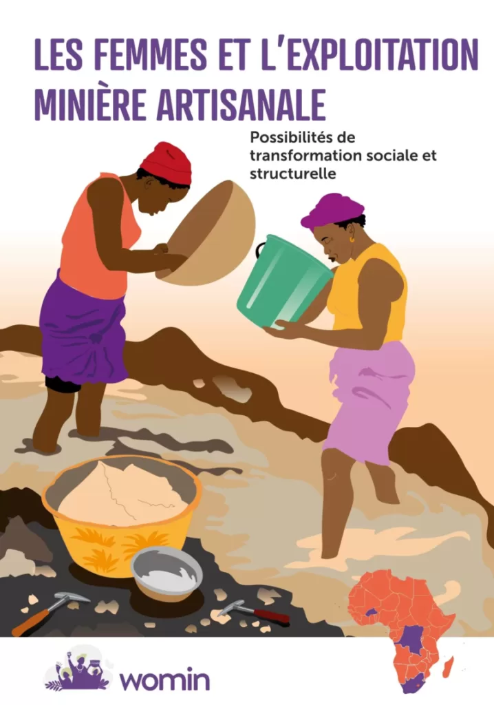illustration of 2 women mining with buckets